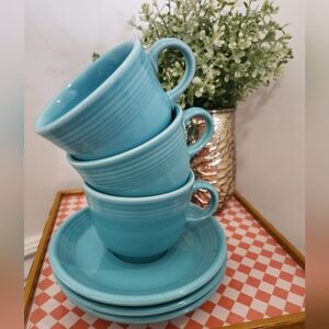 fiestaware set of 3 teacups